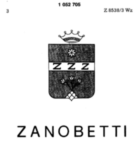 ZZZ ZANOBETTI Logo (DPMA, 25.11.1982)