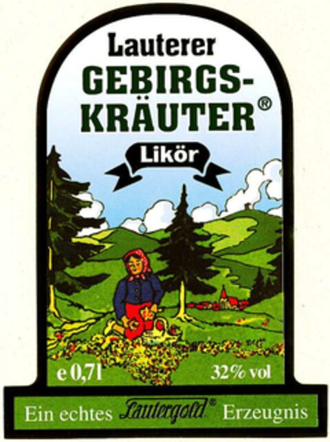 Lauterer GEBIRGSKRÄUTER Likör Logo (DPMA, 12/04/2002)