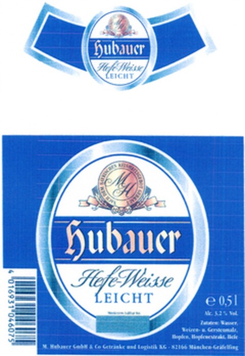 Hubauer Hefe-Weisse LEICHT Logo (DPMA, 20.02.2007)