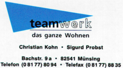 teamwerk Logo (DPMA, 28.01.1997)