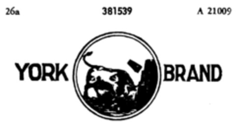 YORK BRAND Logo (DPMA, 14.07.1927)