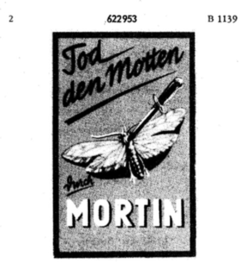 Tod den Motten durch MORTIN Logo (DPMA, 29.03.1950)