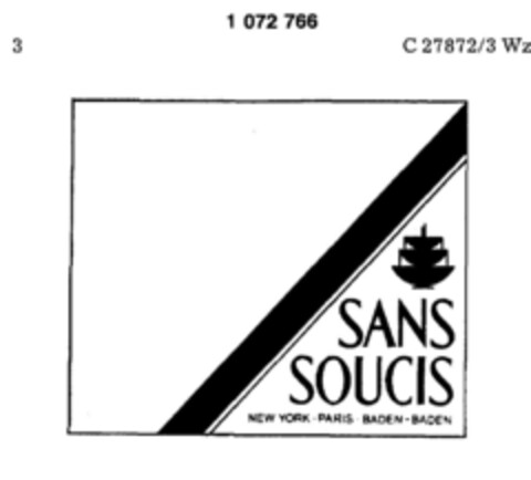 SANS SOUCIS NEW YORK PARIS BADEN-BADEN Logo (DPMA, 28.02.1979)