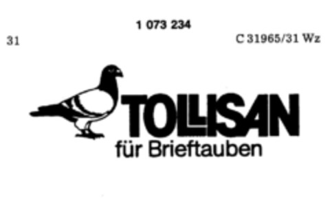 TOLLISAN für Brieftauben Logo (DPMA, 19.03.1983)