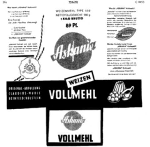 Askania WEIZEN VOLLMEHL Logo (DPMA, 14.04.1959)