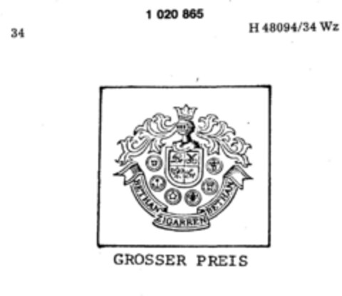 GROSSER PREIS BETHAN ZIGARREN Logo (DPMA, 22.10.1980)