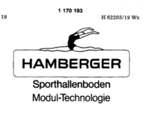 HAMBERGER Sporthallenboden Modul-Technologie Logo (DPMA, 05.09.1989)