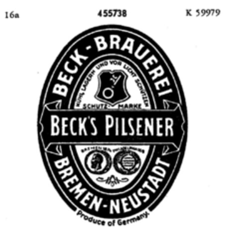 BECK'S PILSENER Logo (DPMA, 01/03/1933)