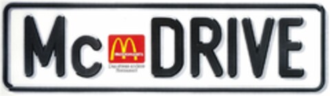 Mc DRIVE Mc Donald`s Logo (DPMA, 06/21/1983)