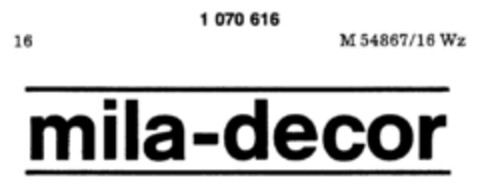 mila-decor Logo (DPMA, 05.06.1984)