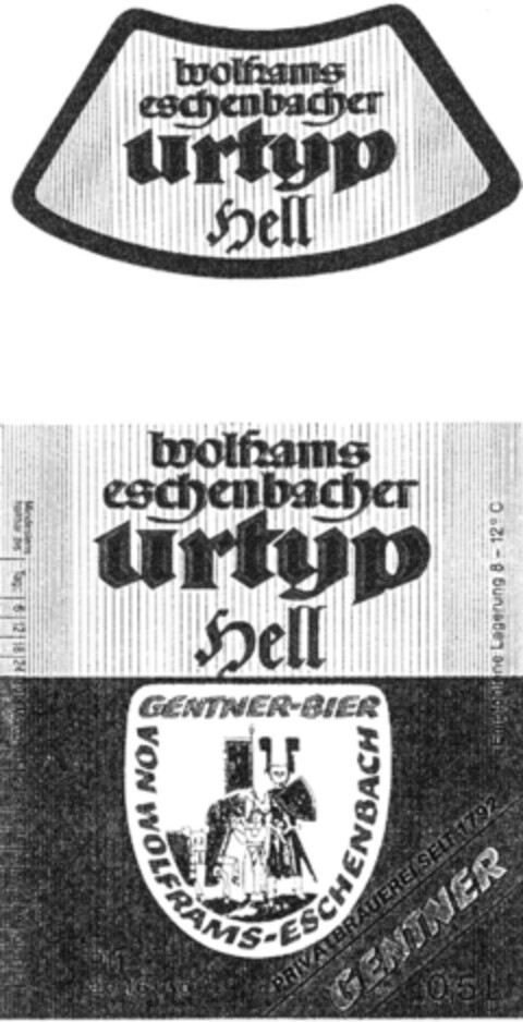 wolframs eschenbacher urtyp Hell Gentner-Bier Logo (DPMA, 08/31/1993)