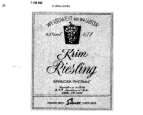 Krim Riesling Logo (DPMA, 22.08.1989)