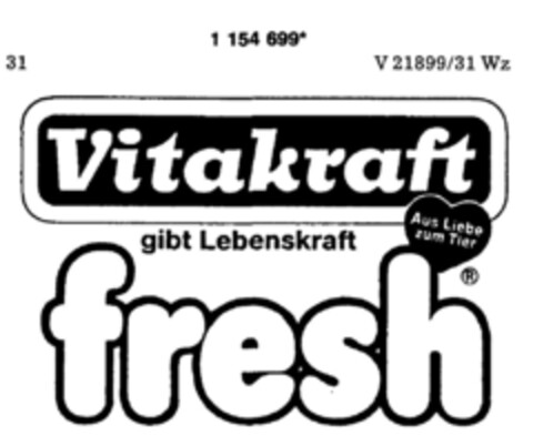 Vitakraft gibt Lebenskraft fresh Logo (DPMA, 18.01.1990)