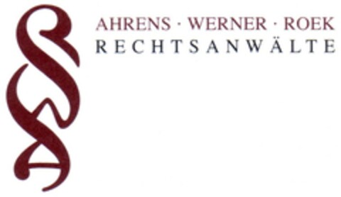 AHRENS WERNER ROEK RECHTSANWÄLTE Logo (DPMA, 06/15/2006)