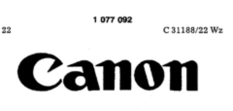 Canon Logo (DPMA, 21.05.1982)