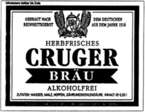 CRUGER BRÄU Logo (DPMA, 23.06.1994)