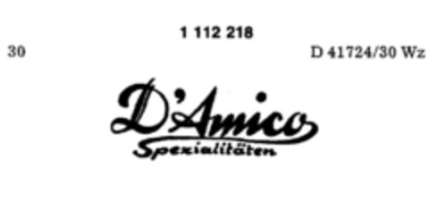 D'Amico Spezialitäten Logo (DPMA, 17.12.1985)