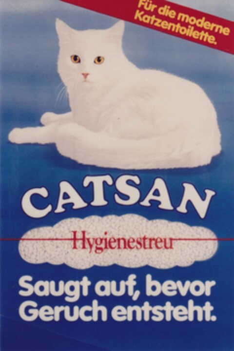 CATSAN Hygienestreu Saugt auf, bevor Geruch entsteht. Logo (DPMA, 10.11.1982)