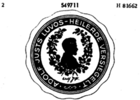 ADOLF JUSTS LUVOS-HEILERDE VERSIEGELT Logo (DPMA, 04.09.1941)