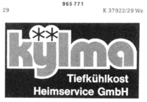 kylma Tiefkühlkost Heimservice GmbH Logo (DPMA, 01.10.1976)