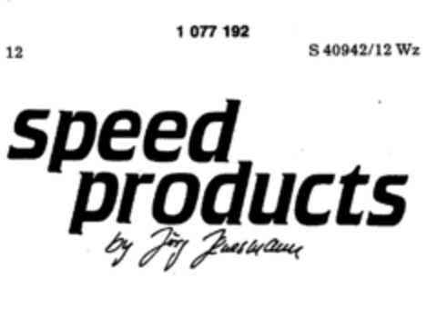 speed products Logo (DPMA, 27.09.1984)