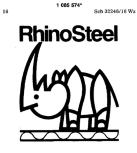 Rhino Steel Logo (DPMA, 10/31/1985)