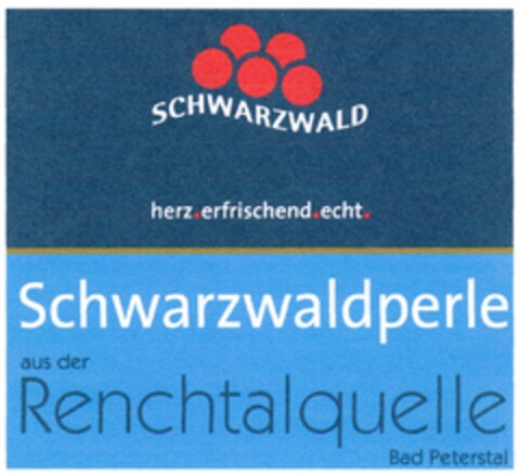 Schwarzwaldperle aus der Renchtalquelle Logo (DPMA, 26.01.2009)