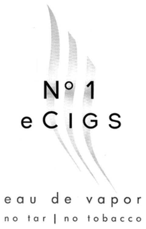 N° 1 eCIGS eau de vapor no tar | no tobacco Logo (DPMA, 01/14/2014)