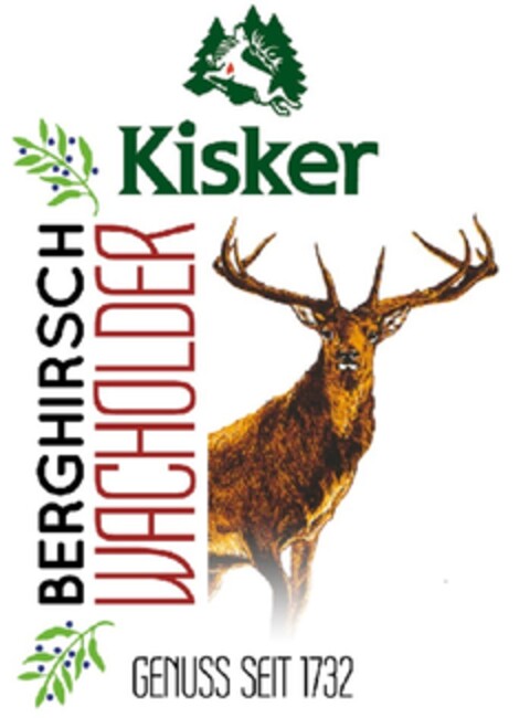 Kisker BERGHIRSCH WACHOLDER GENUSS SEIT 1732 Logo (DPMA, 02.11.2015)