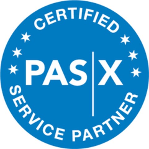 CERTIFIED PAS X SERVICE PARTNER Logo (DPMA, 23.06.2017)
