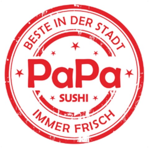 BESTE IN DER STADT PaPa SUSHI IMMER FRISCH Logo (DPMA, 19.03.2020)