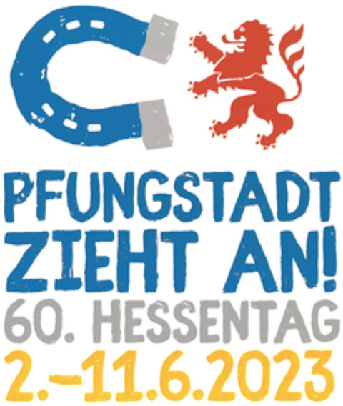 PFUNGSTADT ZIEHT AN! 60. HESSENTAG 2.-11.6.2023 Logo (DPMA, 22.10.2022)