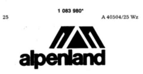 alpenland Logo (DPMA, 10/15/1985)