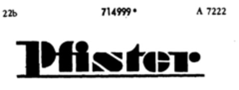 Pfister Logo (DPMA, 12/12/1957)