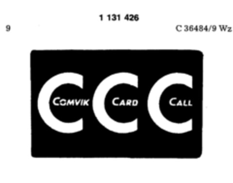 C COMVIK C CARD C CALL Logo (DPMA, 06/08/1987)