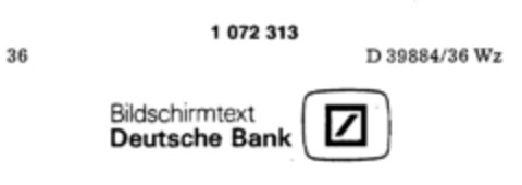 Bildschirmtext Deutsche Bank Logo (DPMA, 22.06.1984)