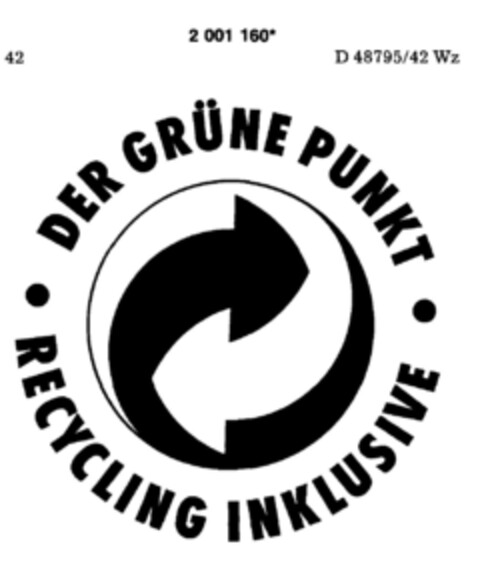 DER GRüNE PUNKT RECYCLING INKLUSIVE Logo (DPMA, 12/08/1990)