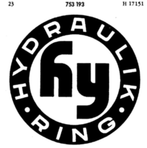 HYDRAULIK RING hy Logo (DPMA, 03.12.1959)
