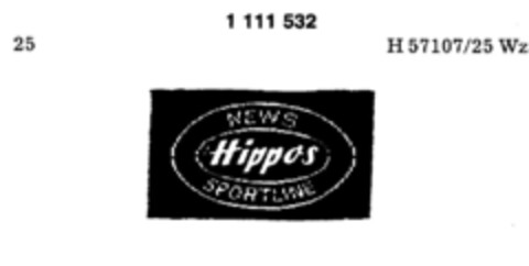 NEWS Hippos SPORTLINE Logo (DPMA, 12/29/1986)