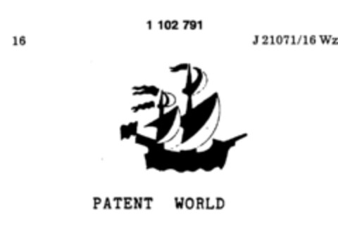 PATENT WORLD Logo (DPMA, 06/21/1986)