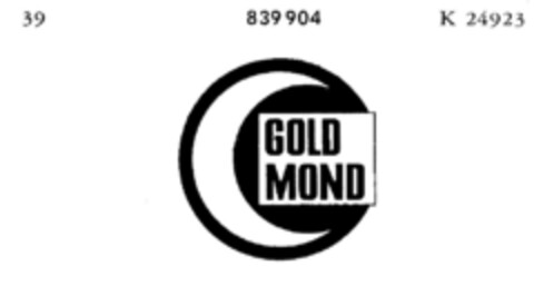 GOLD MOND Logo (DPMA, 21.09.1965)