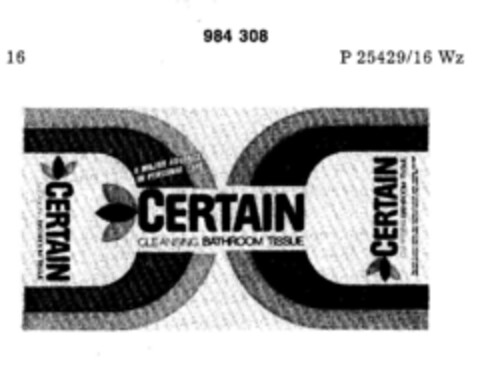 CERTAIN Logo (DPMA, 15.07.1978)