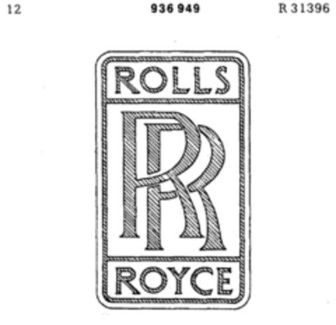 ROLLS ROYCE RR Logo (DPMA, 25.09.1974)