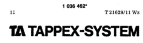 TA TAPPEX-SYSTEM Logo (DPMA, 11.03.1982)