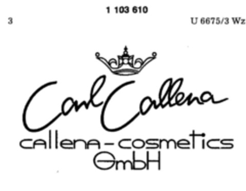 Carl Callena cAllenA-cosmetics GmbH Logo (DPMA, 30.04.1986)