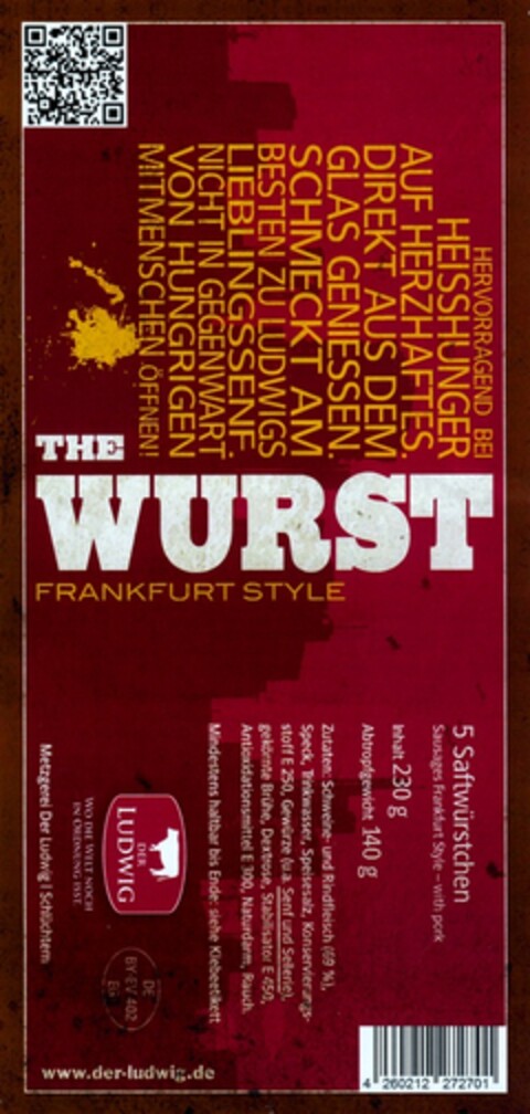 THE WURST FRANKFURT STYLE Logo (DPMA, 16.12.2011)