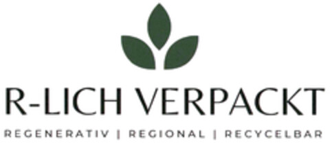 R-LICH VERPACKT REGENERATIV | REGIONAL | RECYCELBAR Logo (DPMA, 14.09.2021)