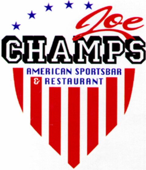 Joe CHAMPS AMERICAN SPORTSBAR & RESTAURANT Logo (DPMA, 15.05.1995)