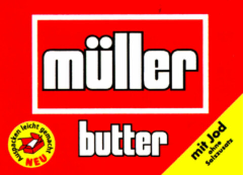 müller butter mit Jod ohne Salzzusatz Logo (DPMA, 17.08.1999)