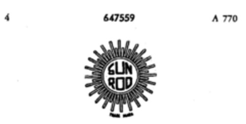 SUN ROD TRADE MARK Logo (DPMA, 07/24/1950)